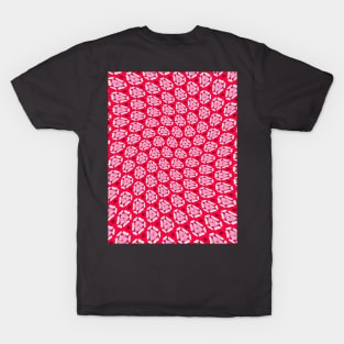 Red Passion Flower Pattern T-Shirt
